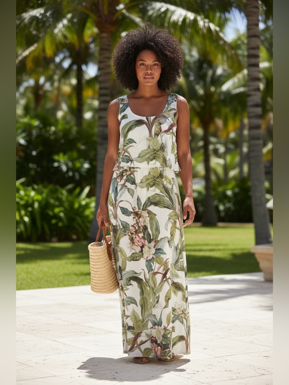 Adrianna Papell Floral Print Maxi Dress